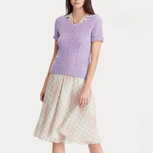 Ralph Lauren Collection Pointelle Cashmere Sweater in New Lilac size Small